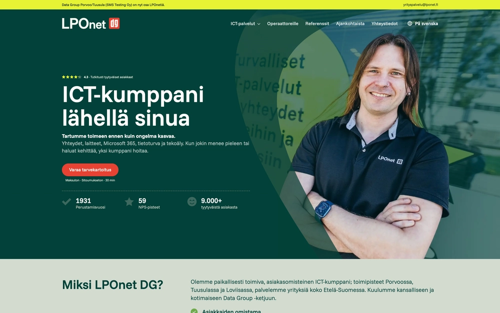 LPOnet B2B -verkkosivusto