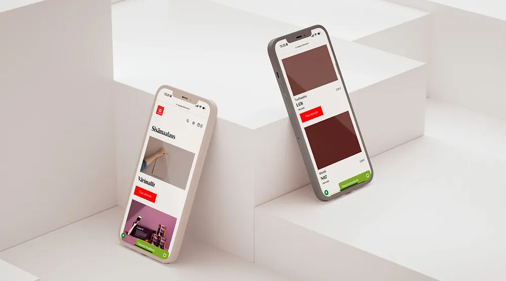 Tikkurilan värimallikauppa mobiilissa